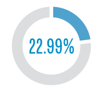 Pie chart showing that in fiscal year 2018-19 IT goods & services procured from Small Business/Micro Businesses (SB/MB) was at 22.99 percent.